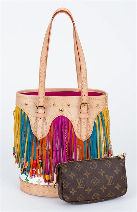 louis vuitton multicolor bucket bag